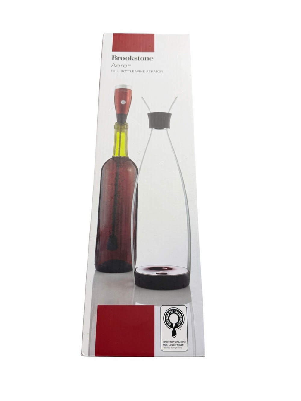 Brookstone Aero Full Bottle Wine Aerator Electric Red New